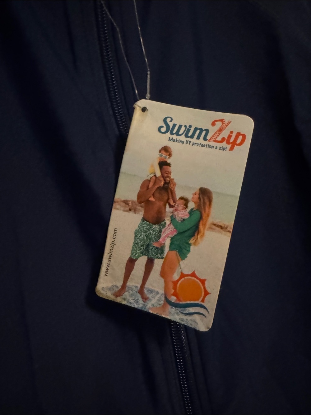 Swimzip Navy Zip-Front Rash Guard - Picture 4 of 7